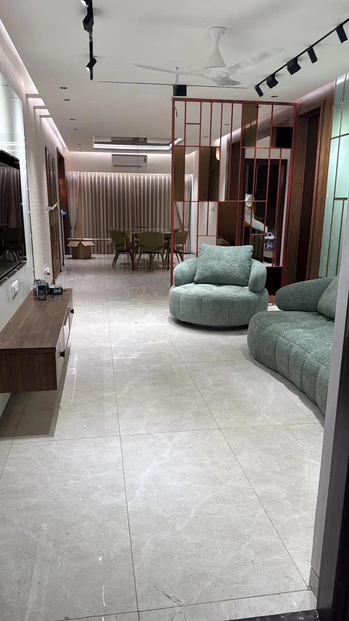 Model-home passage and living room