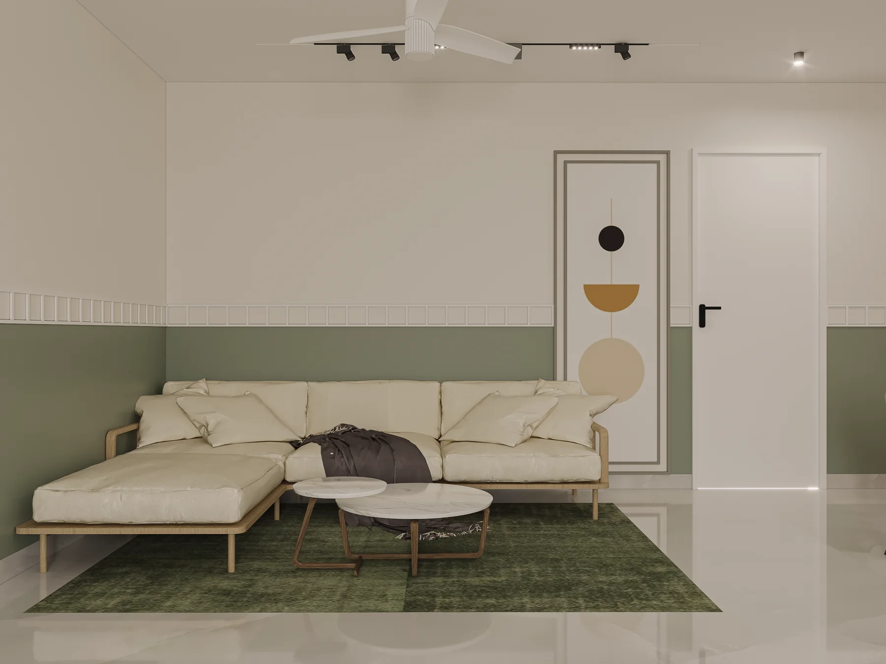 Design visualisation of a model-home living room