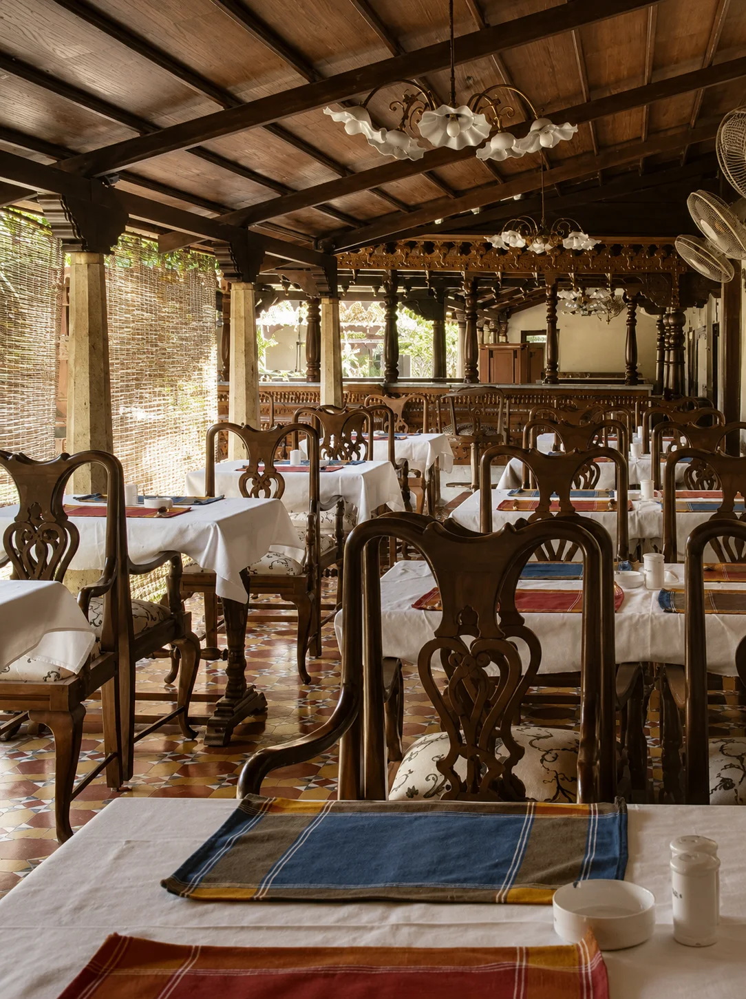 Chettinad-inspired dining verandah at Atithi Inn