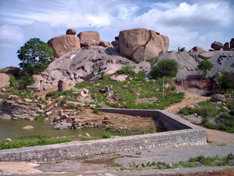 Early landscape work at Shanti Sarovar