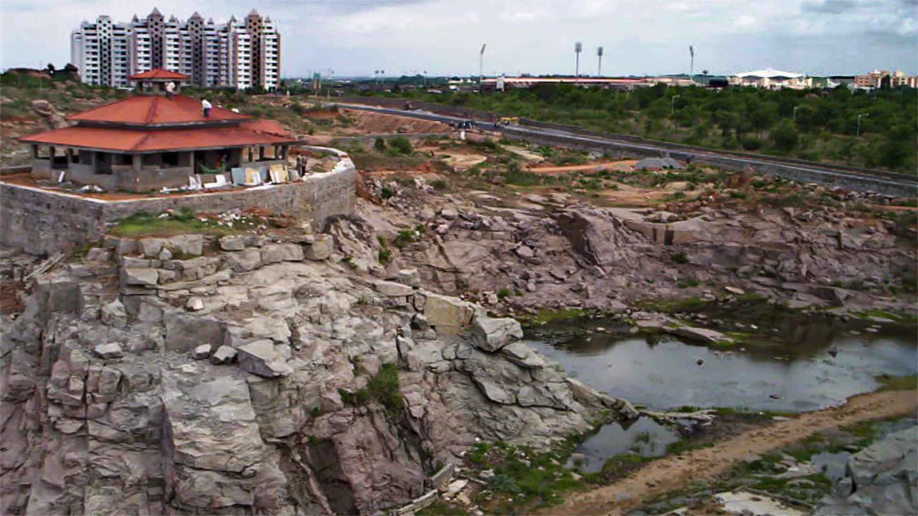 The quarried site before landscape restoration