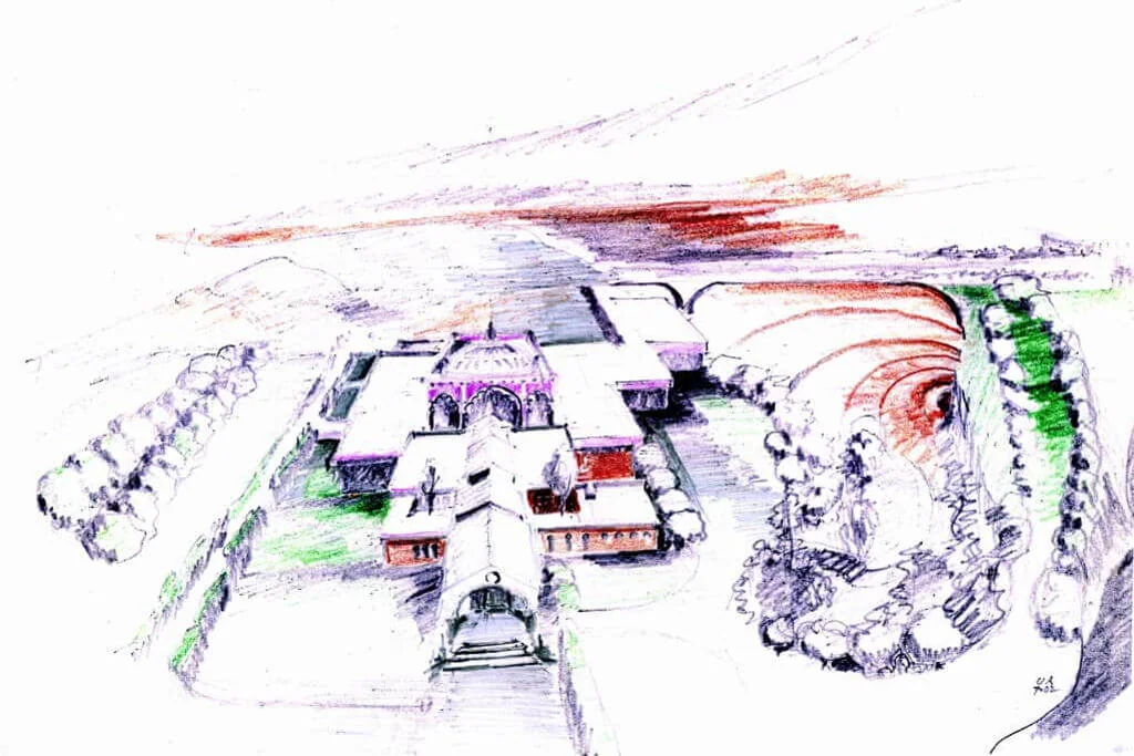 Sketch study for the reception block