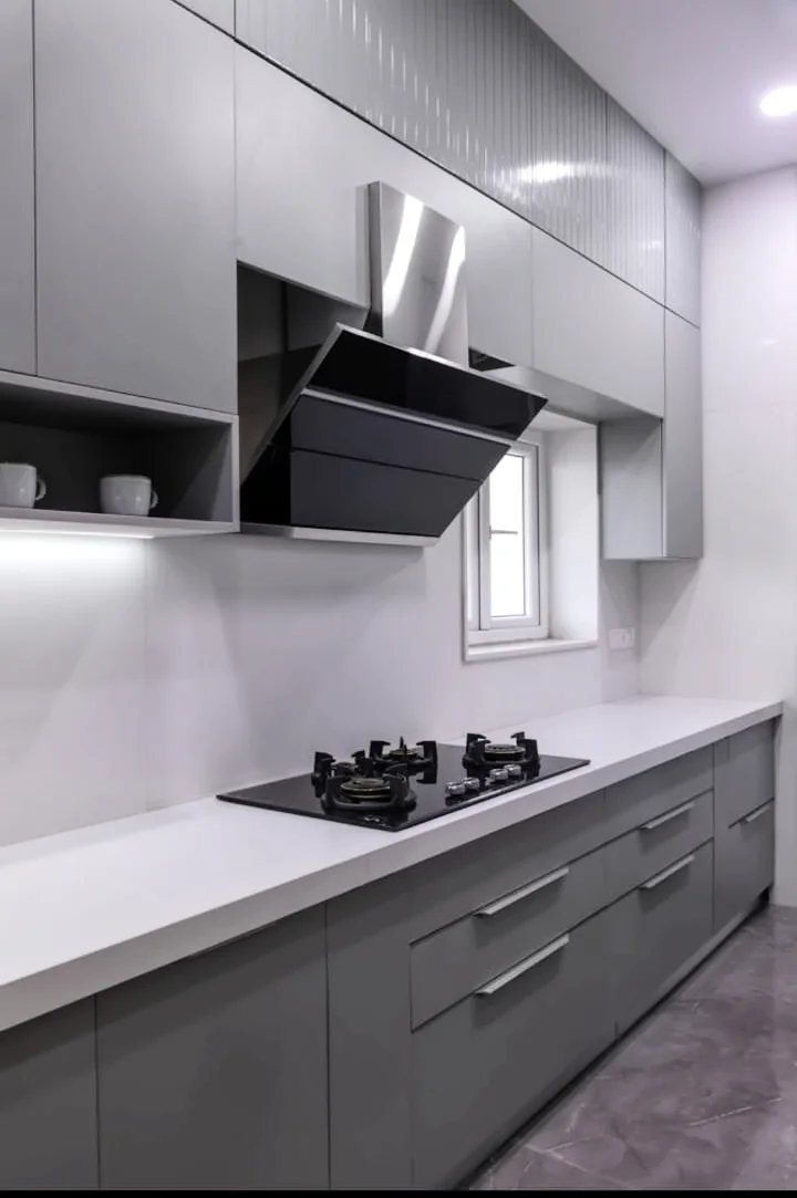 Grey modular kitchen