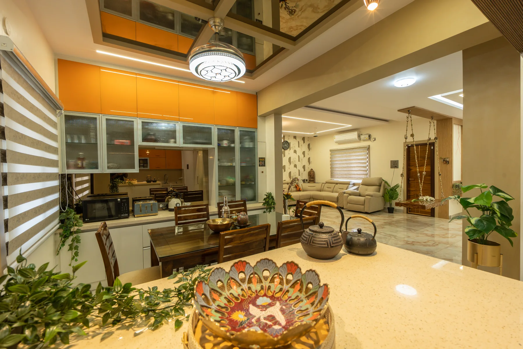 Open-plan living and kitchen