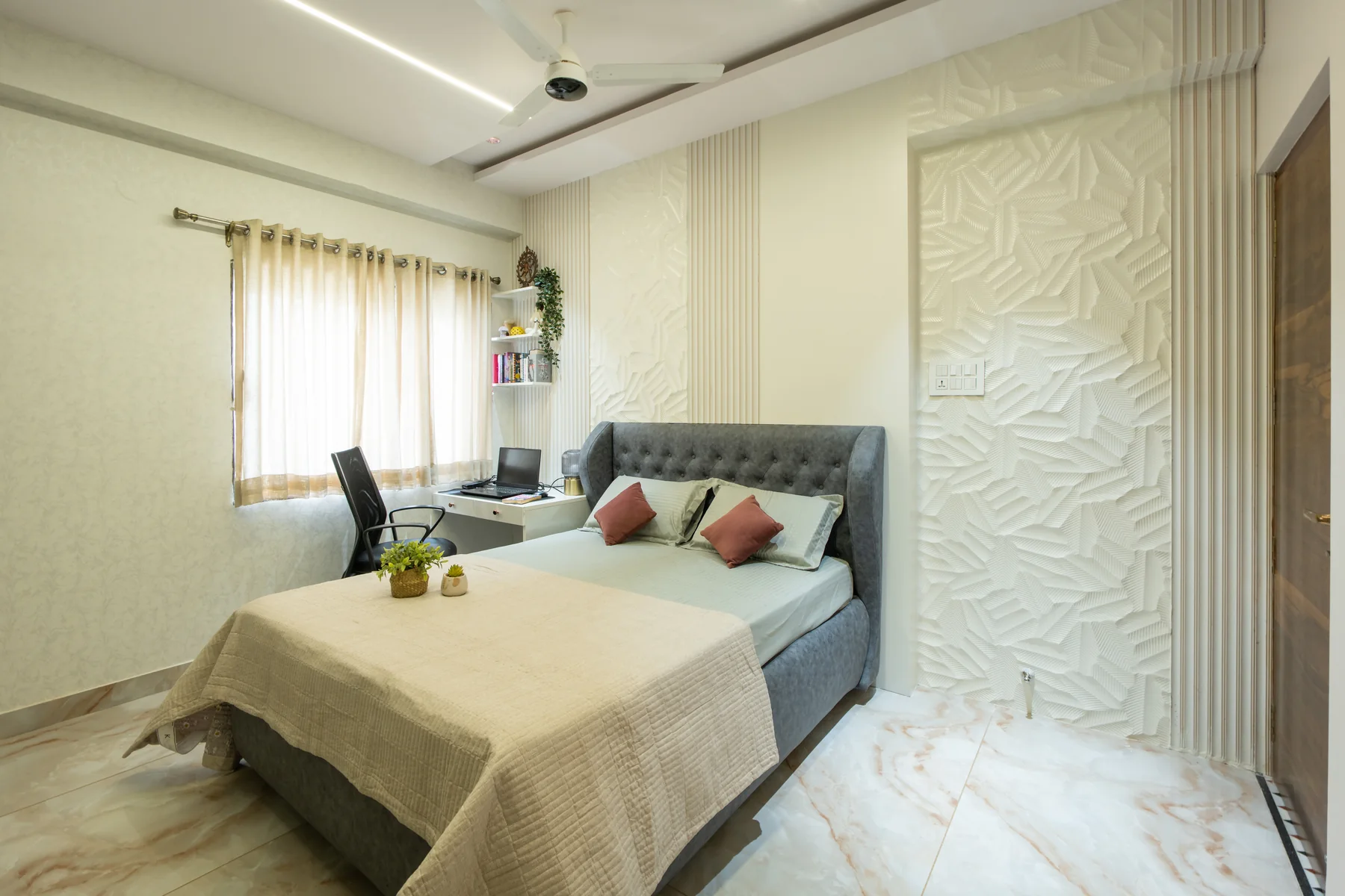 Bedroom with window-side study