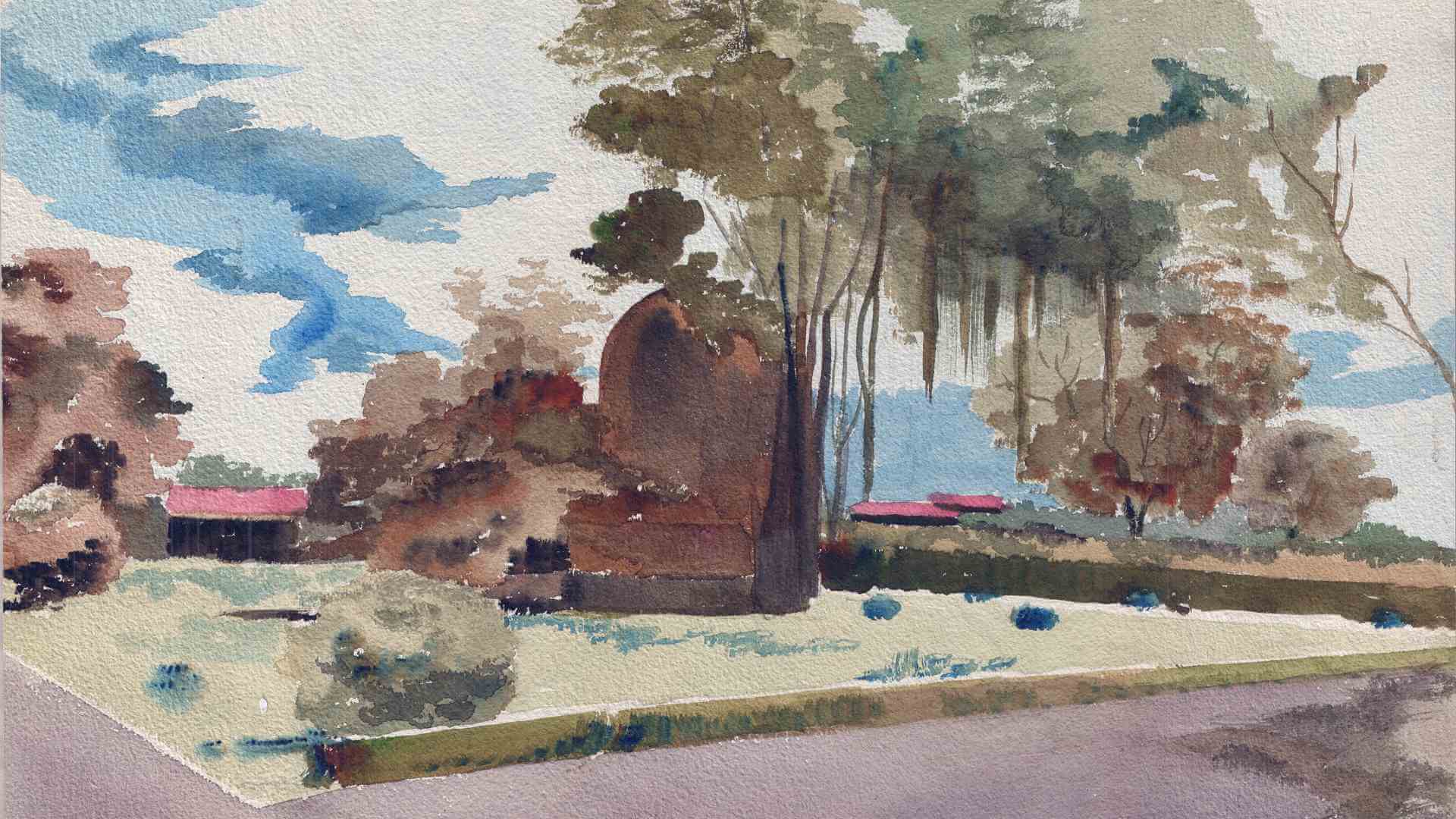 Bijapur Tombs: Watercolour